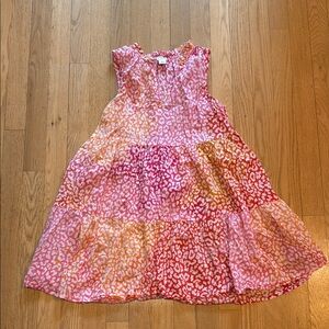CrewCuts Colorful Leopard Pink & Orange Print Kids Dress Large